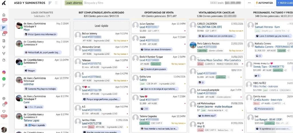 Automatizaciones de tareas repetitivas conectadas a Kommo CRM