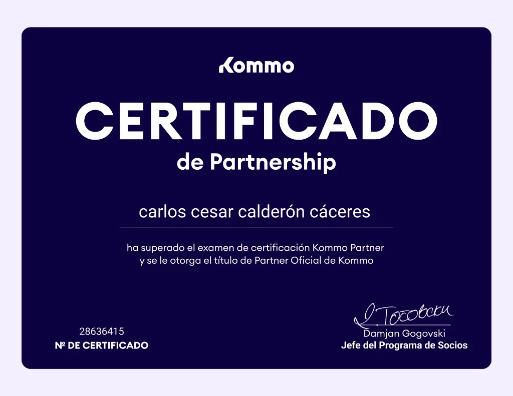 Certificado Kommo Partner